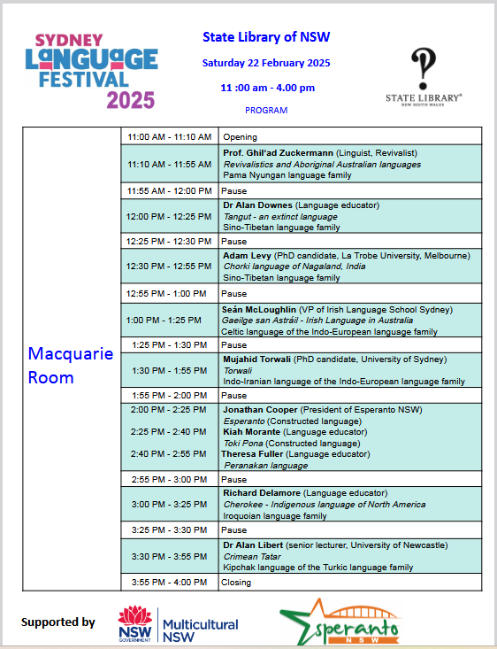 picture of Sydney Language Festival Program
